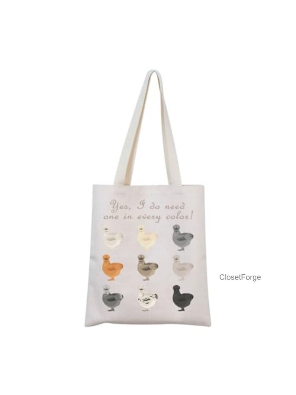 Silkie Chicken Tote Bag Funny Gift for Chicken Lovers Durable Polyester